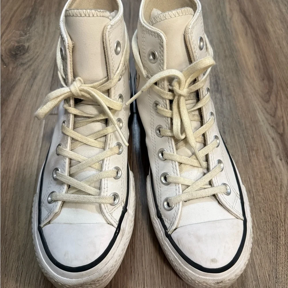 Converse Chuck Taylor All Star High Top Platform Leather Sneakers - Picture 3 of 15